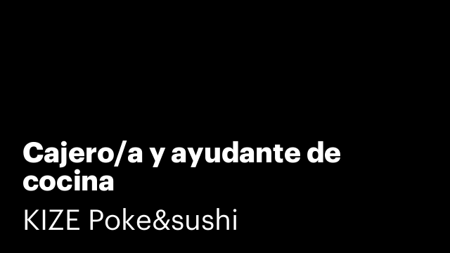 Cajero/a y ayudante de cocina