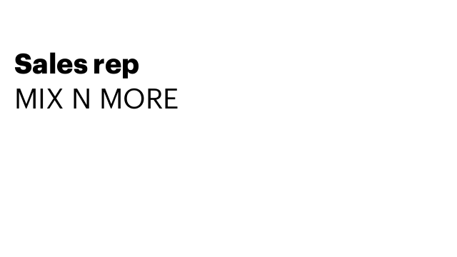 Sales rep