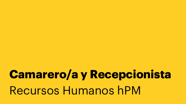 Camarero/a y Recepcionista