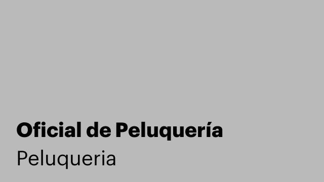 Oficial de Peluquería