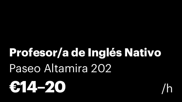Profesor/a de Inglés Nativo
