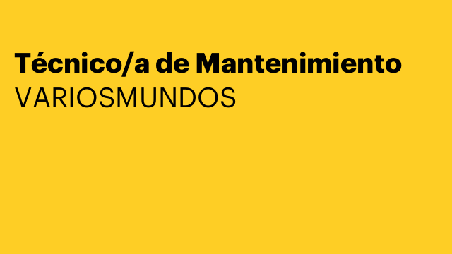 Técnico/a de Mantenimiento