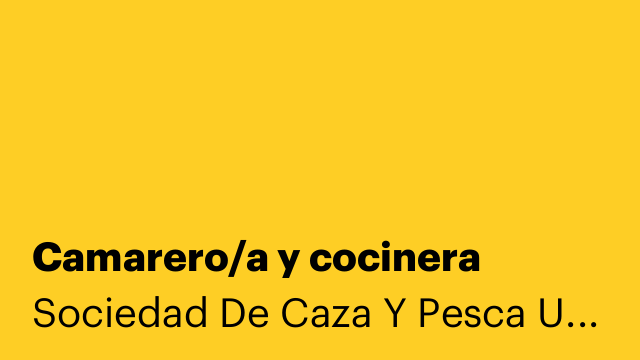 Camarero/a y cocinera