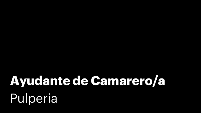 Ayudante de Camarero/a