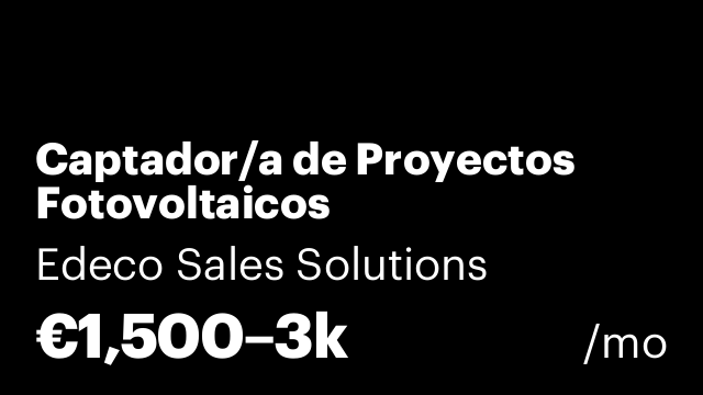 Captador/a de Proyectos Fotovoltaicos ☀️