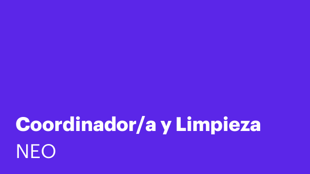 Coordinador/a y Limpieza
