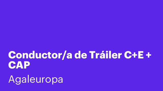 Conductor/a de Tráiler C+E + CAP