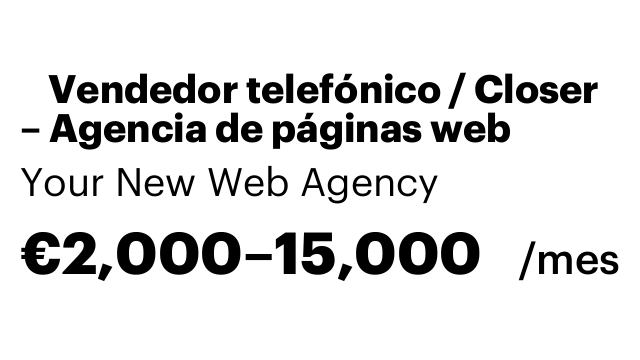 📞 Vendedor telefónico / Closer – Agencia de páginas web