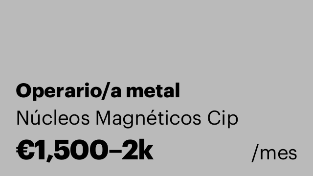 Operario/a metal