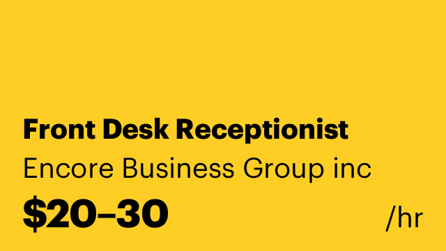 Front Desk Receptionist