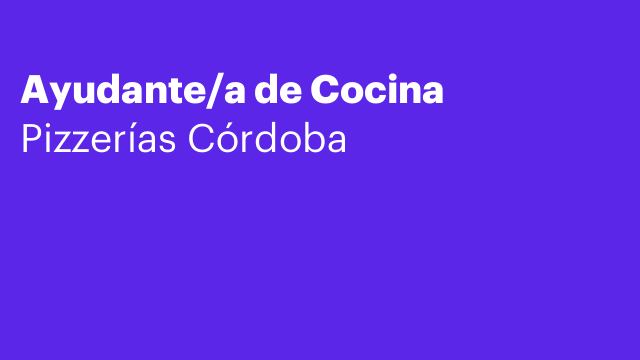 Ayudante/a de Cocina
