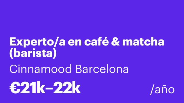 Experto/a en café & matcha (barista)