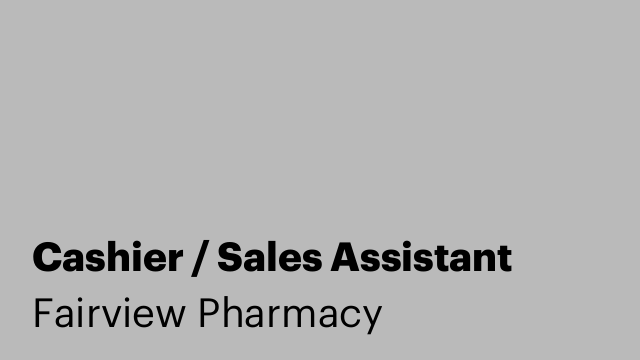 Cashier / Sales Assistant