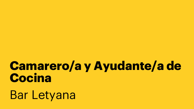 Camarero/a y Ayudante/a de Cocina