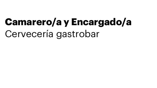 Camarero/a y Encargado/a