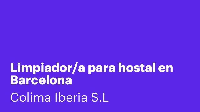 Limpiador/a para hostal en Barcelona