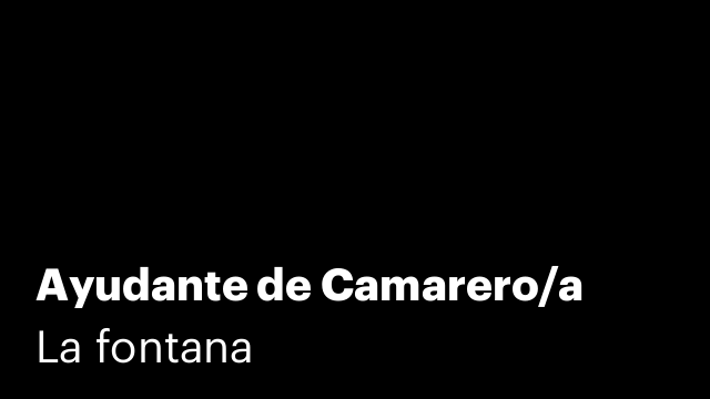 Ayudante de Camarero/a