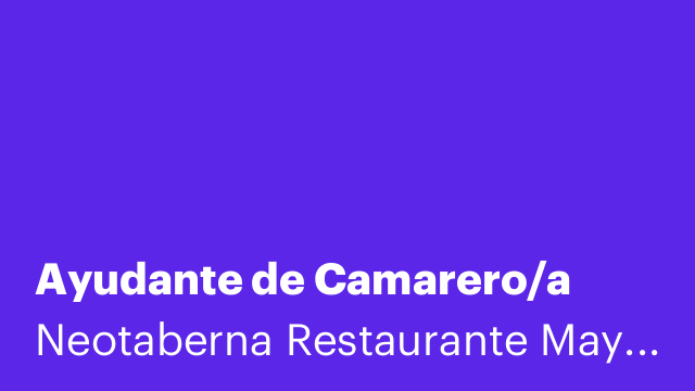 Ayudante de Camarero/a