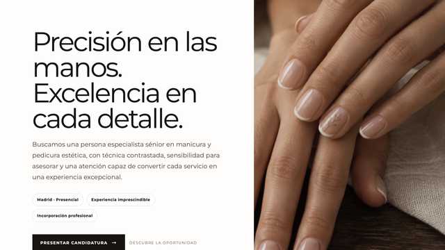 Manicurista y pedicurista con experiencia · Salón de lujo en Madrid