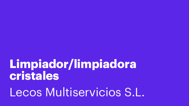 Limpiador/limpiadora cristales