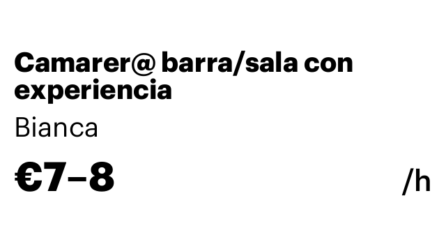 Camarer@ barra/sala con experiencia
