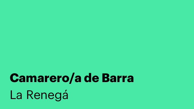 Camarero/a de Barra