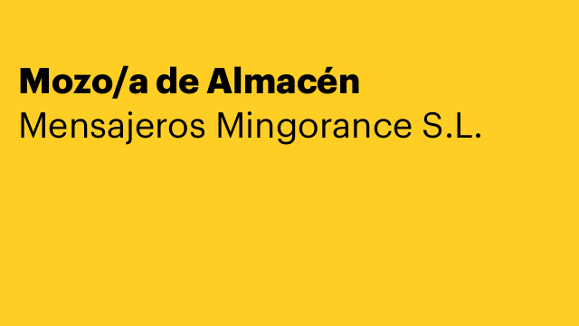 Mozo/a de Almacén