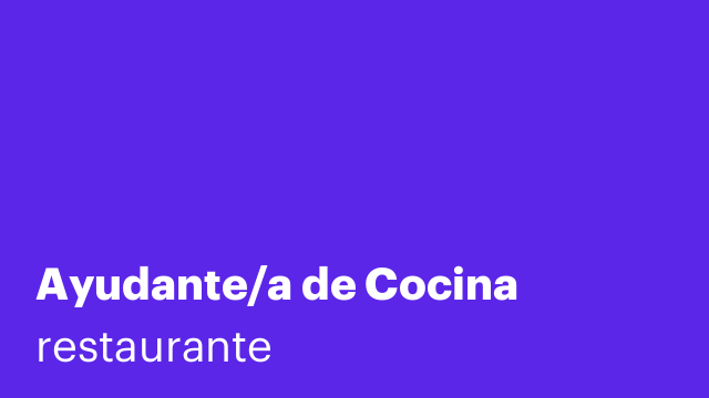 Ayudante/a de Cocina