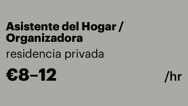 Asistente del Hogar / Organizadora