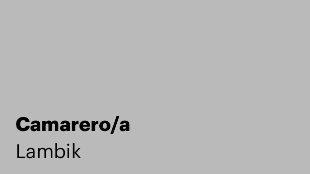 Camarero/a