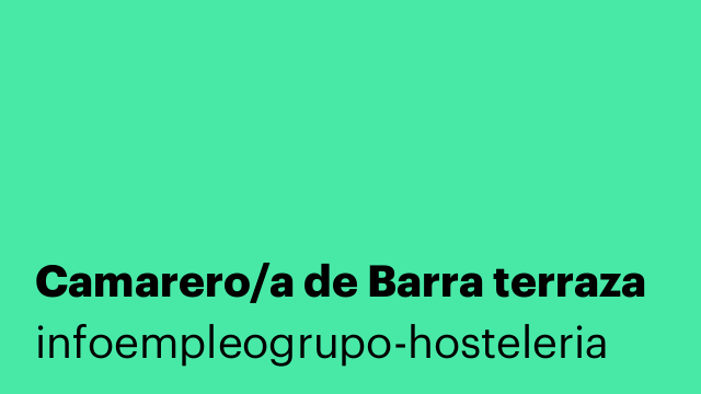 Camarero/a de Barra terraza