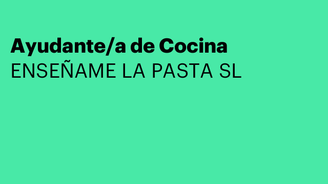 Ayudante/a de Cocina