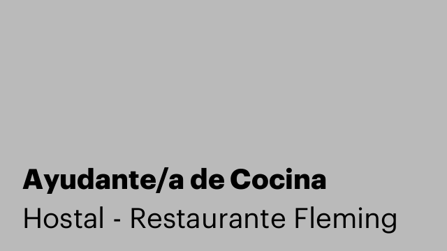 Ayudante/a de Cocina