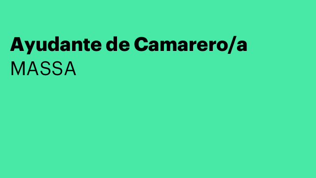 Ayudante de Camarero/a