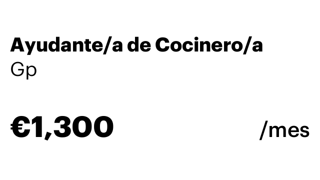 Ayudante/a de Cocinero/a