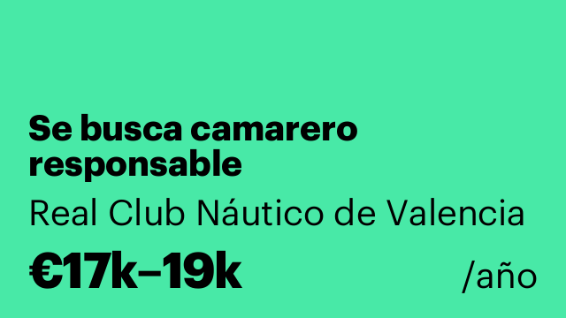 Se busca camarero responsable