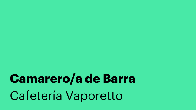 Camarero/a de Barra