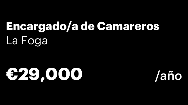 Encargado/a de Camareros