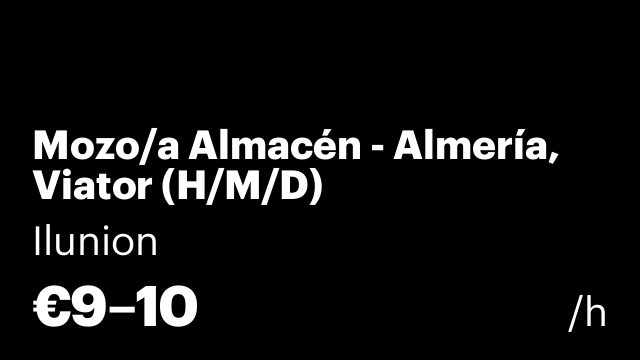 Mozo/a Almacén - Almería, Viator (H/M/D) INCORPORACIÓN INMEDIATA