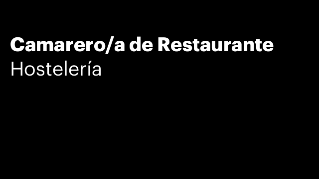 Camarero/a de Restaurante