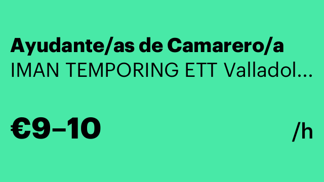 Ayudante/as de Camarero/a