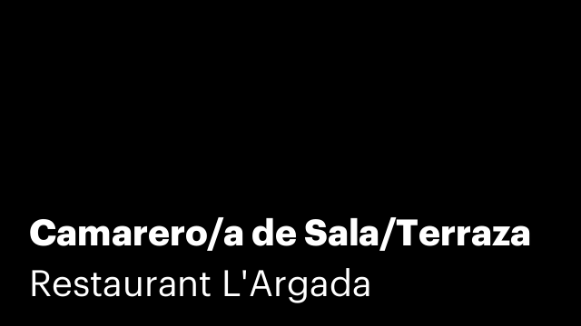 Camarero/a de Sala/Terraza