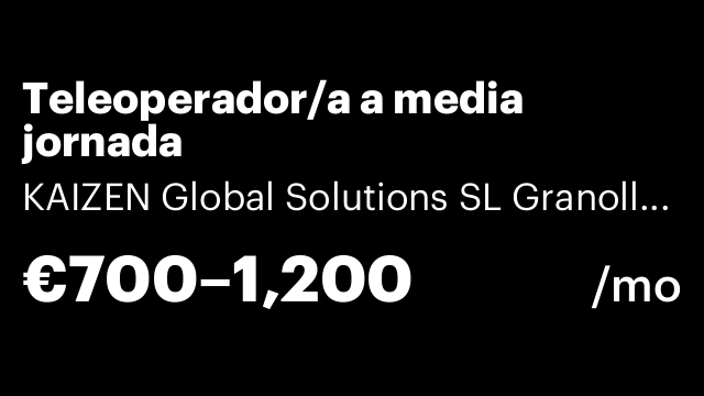 Teleoperador/a a media jornada