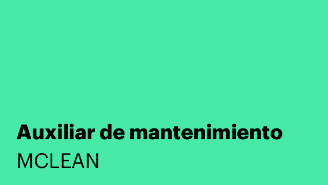 Auxiliar de mantenimiento