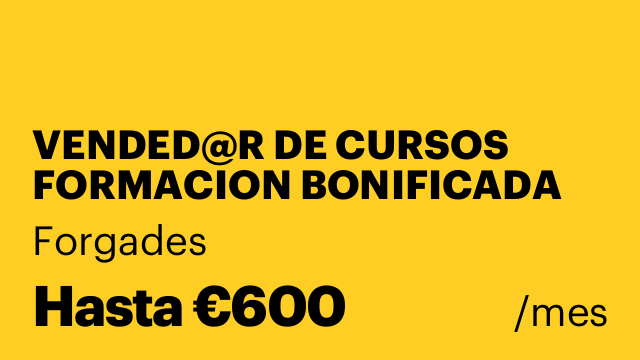VENDED@R DE CURSOS FORMACION BONIFICADA