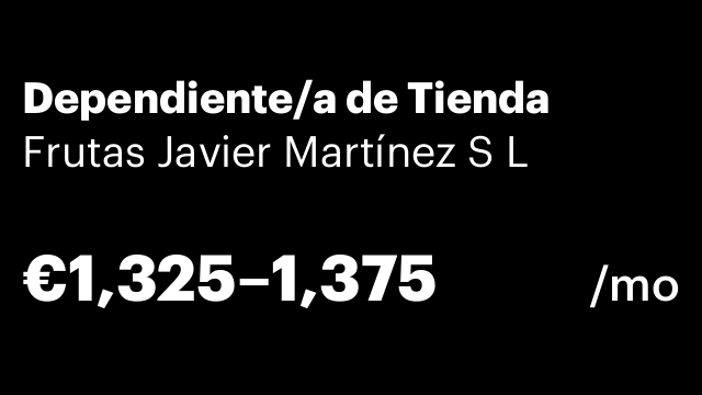 Dependiente/a de Tienda