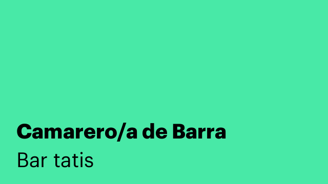 Camarero/a de Barra