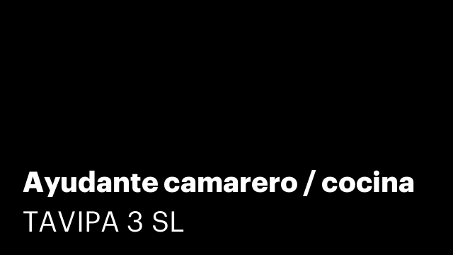 Ayudante camarero / cocina