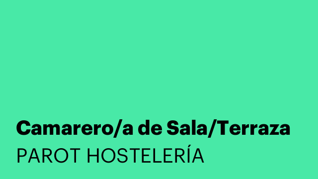 Camarero/a de Sala/Terraza