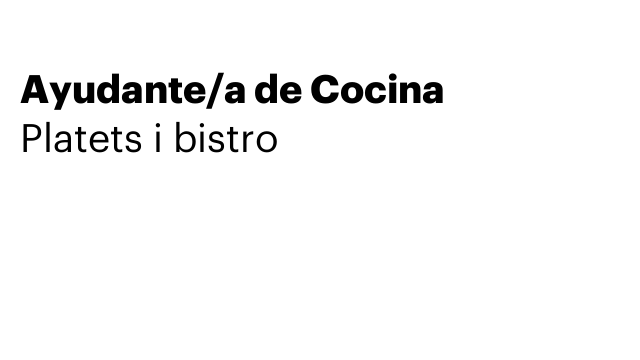 Ayudante/a de Cocina